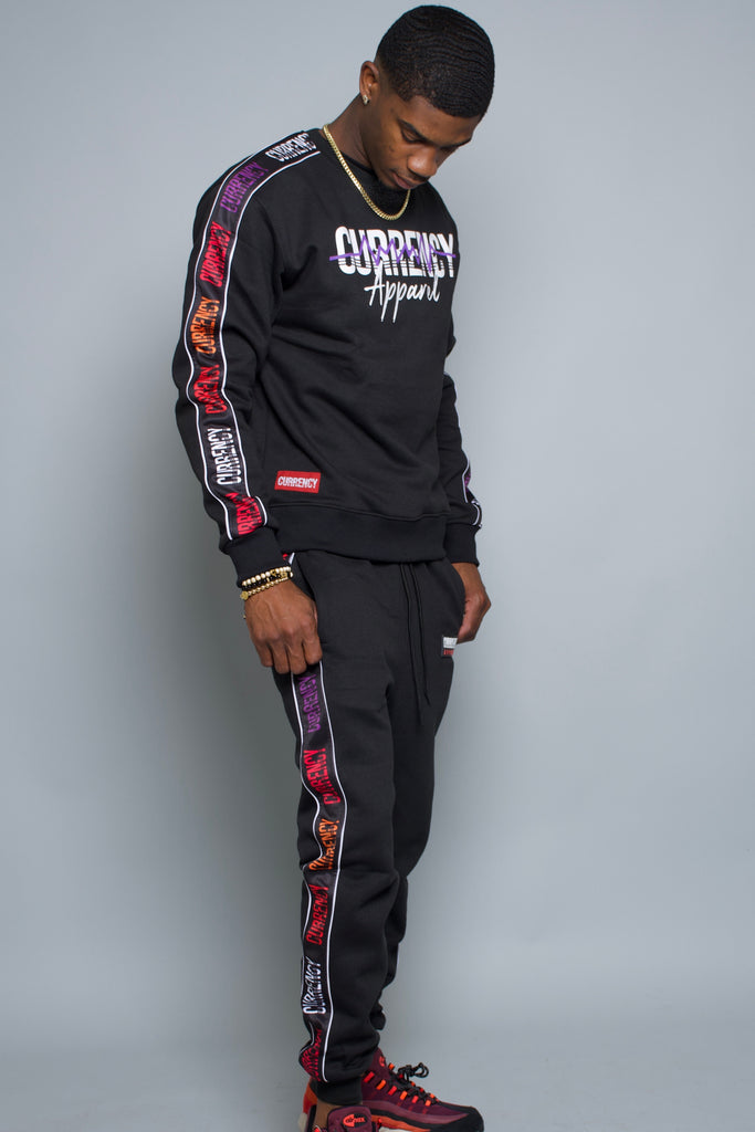 Black Multicolor- Sweat Suit