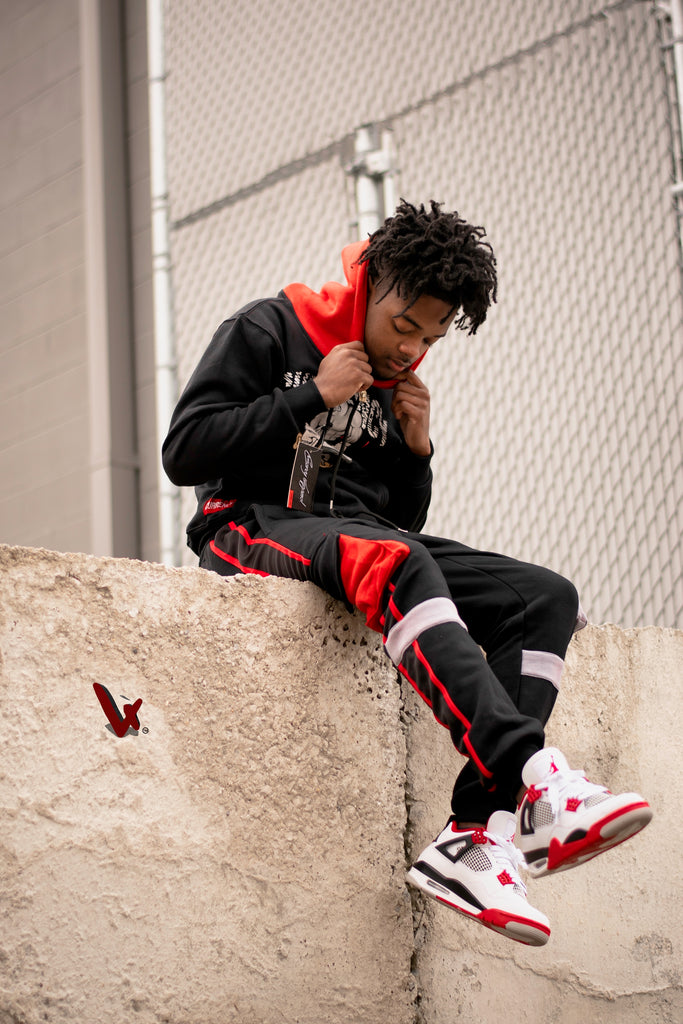 Profit Murder Hornet-Jogging Suit (Black/ Red/Grey)