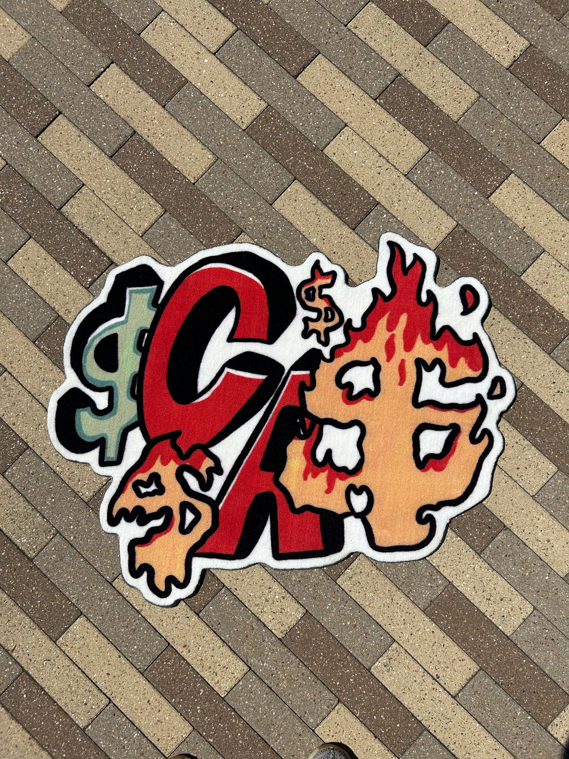 Money On Fire- Chenille Rug