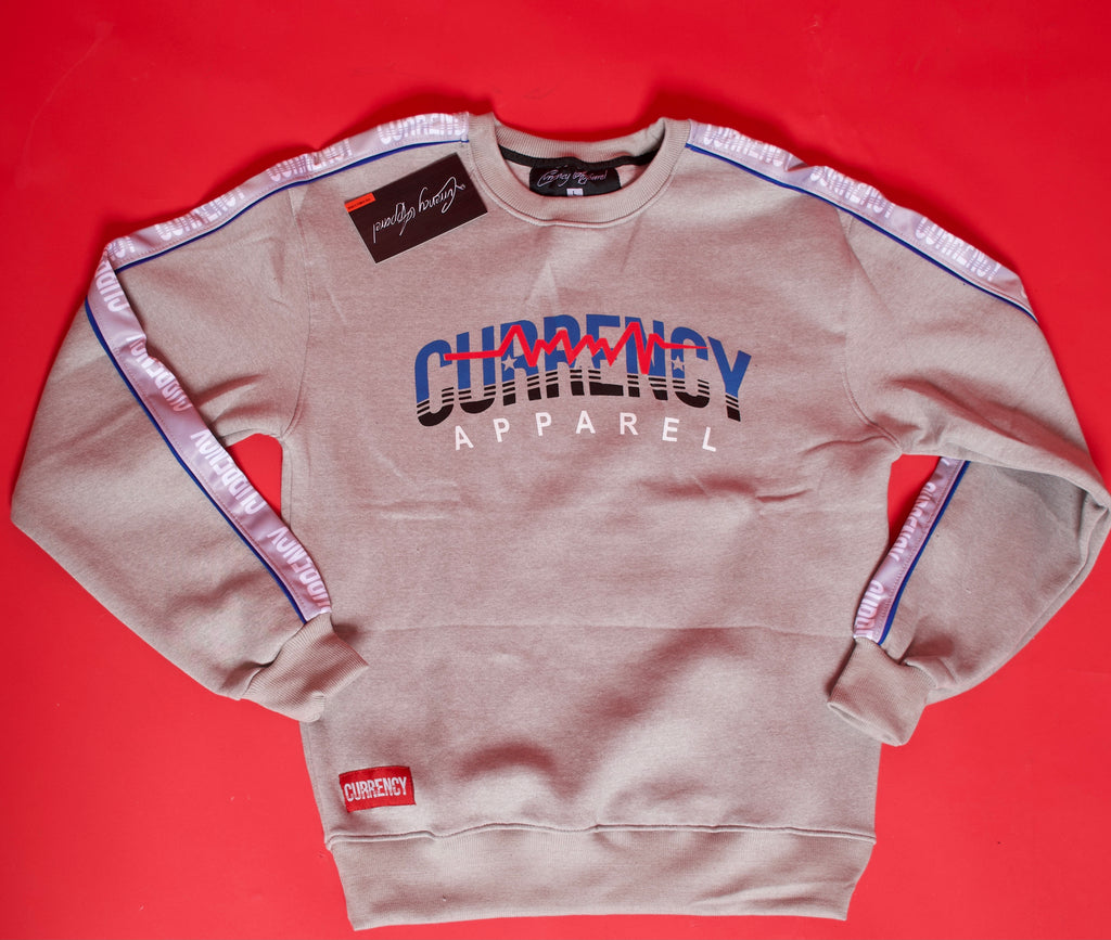 Grey/Blue/ Red- Currency Sweatshirt