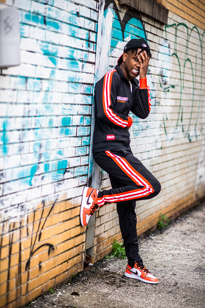 Royalty Tracksuit-Blk/Red/Orange